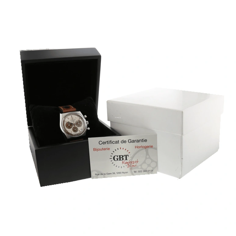Zenith,Icons 37mm,37mm,Stainless Steel,White,Brown,Automatic,Chronograph,Day,A384