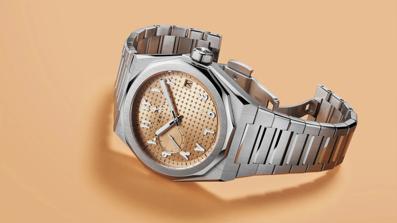 Zenith,Defy Skyline 41mm,41mm,Stainless Steel,Salmon,Automatic,Day,60hours,03,03.9303.3620/07.I001