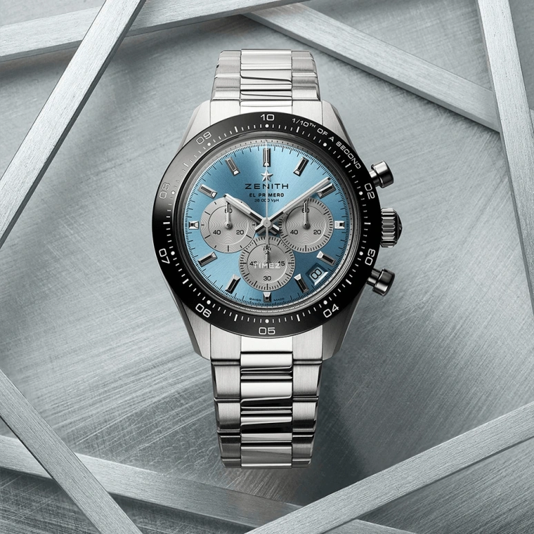 Zenith,Chronomaster Sport 41mm,41mm,Stainless Steel,Ice Blue,Automatic,Chronograph,Day,03,03.3106.360055.M3100