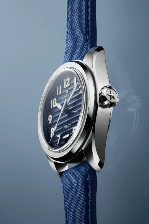 Zenith,Pilot 40mm,40mm,Stainless Steel,Blue,Automatic,Day,Sapphire,Crystal Glass,03,03.4000.3620/51.I003