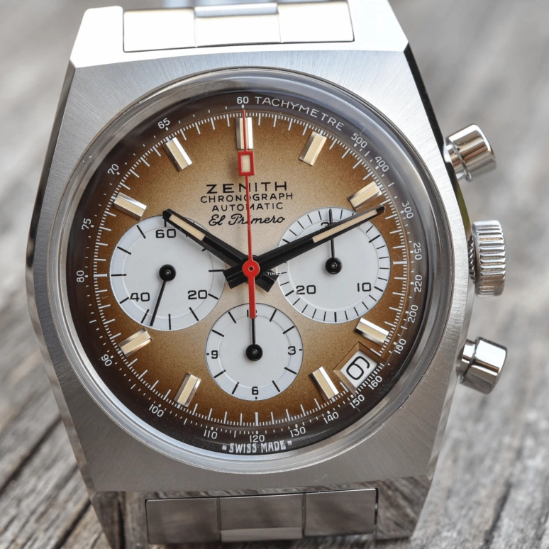 Zenith,Icons 37mm,37mm,Stainless Steel,Brown,Automatic,Chronograph,Day,A385