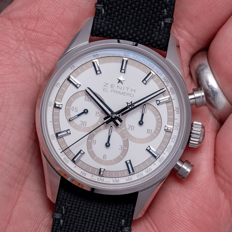 Zenith,El Primero 38mm,38mm,Stainless Steel,White,Automatic,Chronograph,50hours,03,03.2152.4061/80.R825