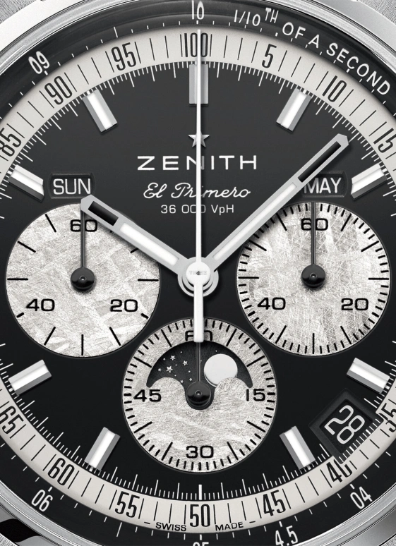 Zenith,Chronomaster Original 38mm,38mm,Stainless Steel,Black,Automatic,Chronograph,Moonphase,Month,Date,60hours,In-house Caliber,03,03.3401.3610/21.M3200