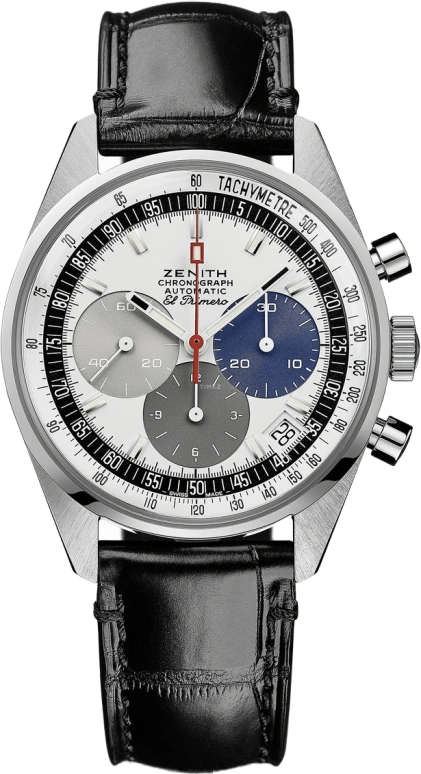 Zenith,Revival 38mm,38mm,Stainless Steel,Silver,Automatic,Chronograph,Date,Column Wheel,03,03.A386.400/69.C815