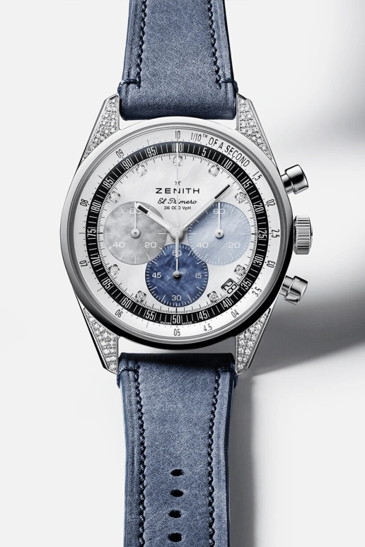 Zenith,Chronomaster 38mm,38mm,Stainless Steel,White,Blue,Grey,Automatic,Chronograph,Day,16,16.3200.3600/02.C907