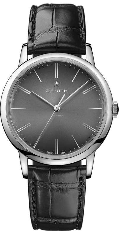 Zenith,Elite 39mm,39mm,Stainless Steel,Black,Automatic,Day,55hours,03,03.2290.679/26.C493