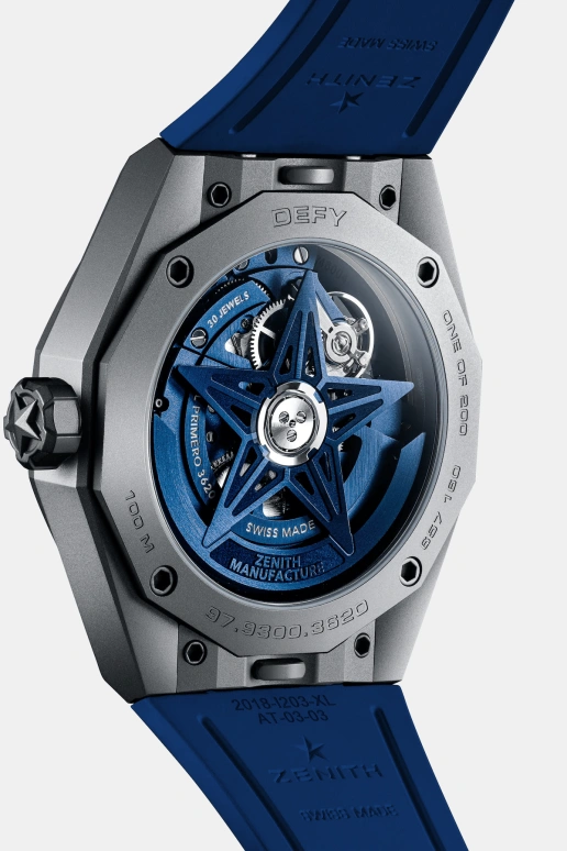 Zenith,Defy 41mm,41mm,Titanium,Blue,Skeleton,Automatic,60hours,In-house Caliber,97,97.9300.3620/79.I001