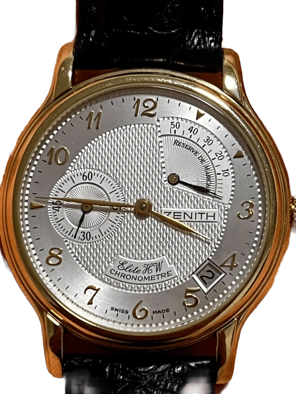 Zenith,Elite 36mm,36mm,Yellow Gold,Silver,Handwound,Day,In-house Caliber,17,17.0240.655