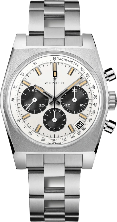 Zenith,Revival 37mm,37mm,Stainless Steel,White,Automatic,Chronograph,Day,03,03.L384-2.400/07.M384