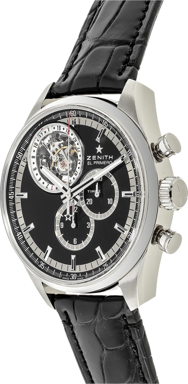 Zenith,El Primero 44mm,44mm,Stainless Steel,Black,Automatic,Chronograph,Day,03,03.2050.4035/21.C630