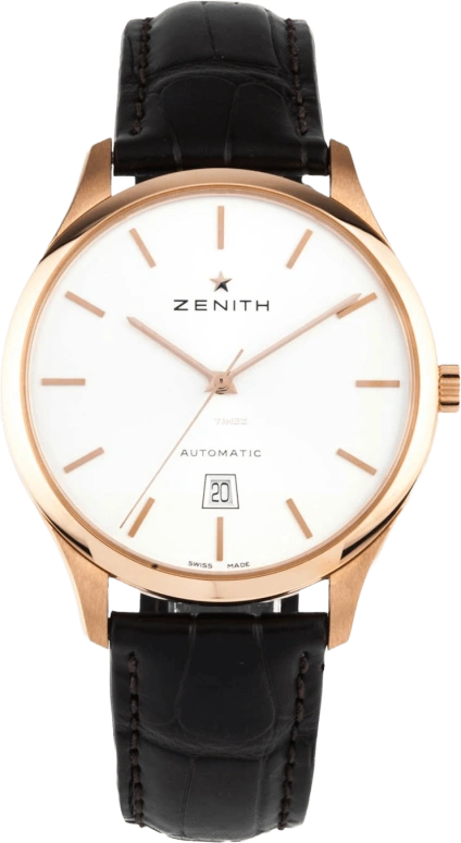 Zenith,Elite 40mm,40mm,Rose Gold,White,Automatic,Day,In-house Caliber,18,18.2020.3001/01.C498