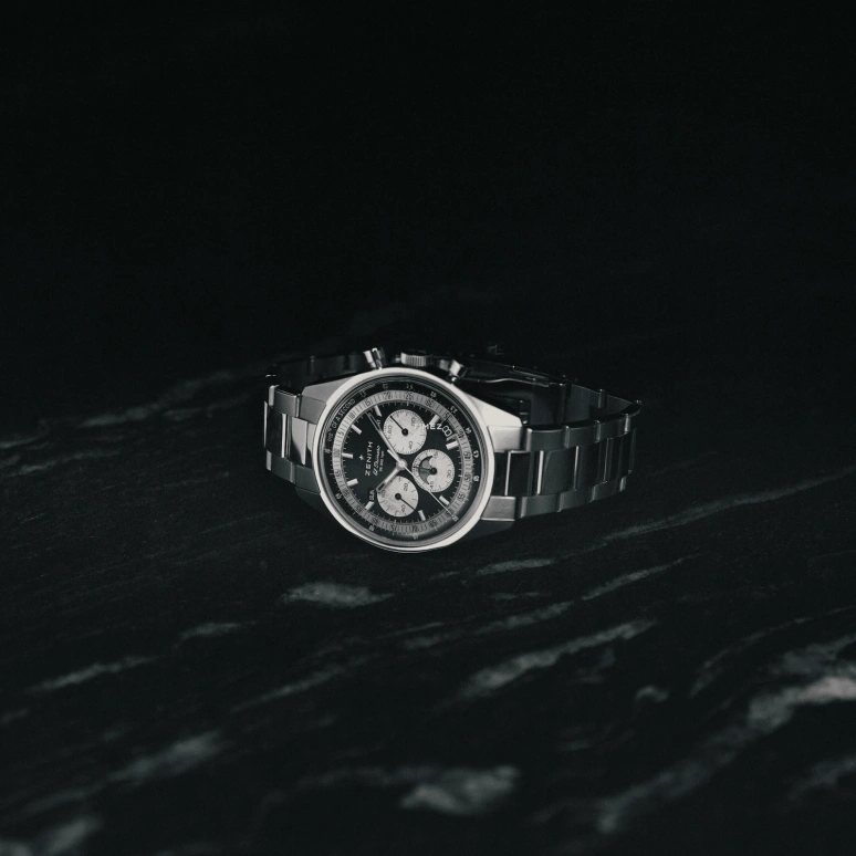 Zenith,Chronomaster Original 38mm,38mm,Stainless Steel,Black,Automatic,Chronograph,Moonphase,Month,Date,60hours,In-house Caliber,03,03.3401.3610/21.M3200