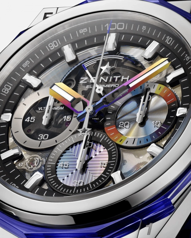 Zenith,Defy 45mm,45mm,Stainless Steel,Multi-Color,Luminous,Automatic,Chronograph,Power Reserve Indicator,03,03.9100.9004/49.I210