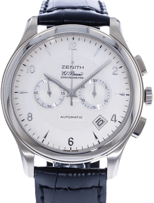 Zenith,El Primero 44mm,44mm,White Gold,Silver,Automatic,Chronograph,Day,65,65.0520.4002