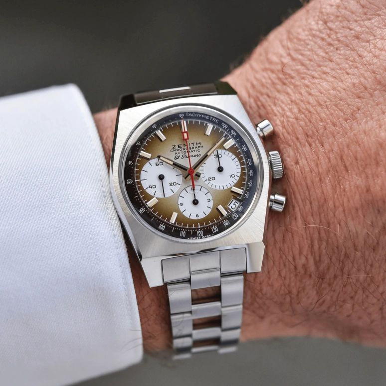 Zenith,Icons 37mm,37mm,Stainless Steel,Brown,Automatic,Chronograph,Day,A385