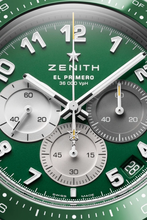 Zenith,Chronomaster Sport 41mm,41mm,Stainless Steel,Green,Automatic,Chronograph,Day,03,03.3117.3600/56.M3100
