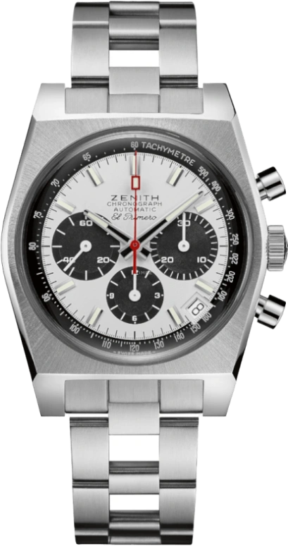 Zenith,Revival 37mm,37mm,Stainless Steel,White,Automatic,Chronograph,Date,Column Wheel,03,03.A384.400/21.M384