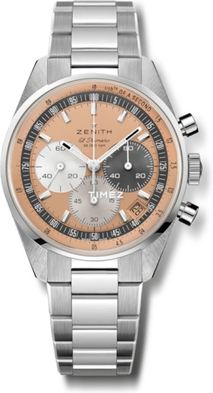 Zenith,Chronomaster Original 38mm,38mm,Stainless Steel,Salmon,Automatic,Chronograph,Day,03,03.3201.3600/18.M3200