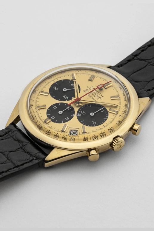 Zenith,El Primero 37mm,37mm,Yellow Gold,Gold,Black,Automatic,Chronograph,Day,G582