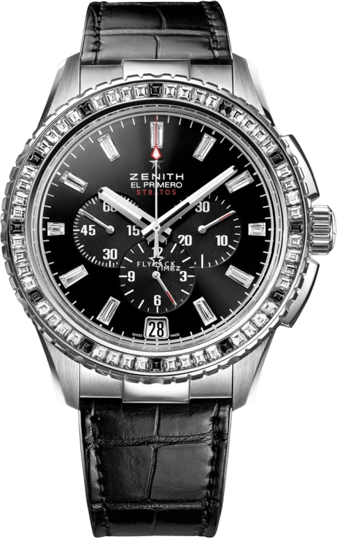 Zenith,El Primero 45.50mm,45.50mm,White Gold,Black,Automatic,Chronograph,Day,Flyback,45,45.2063.405/21.C714