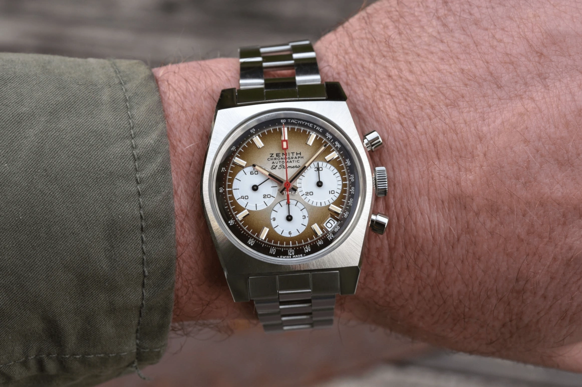 Zenith,Icons 37mm,37mm,Stainless Steel,Brown,Automatic,Chronograph,Day,A385