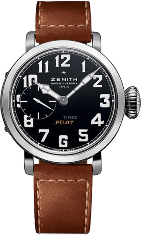 Zenith,Pilot 40mm,40mm,Stainless Steel,Black,Automatic,55hours,In-house Caliber,03,03.1930.681/21.C723