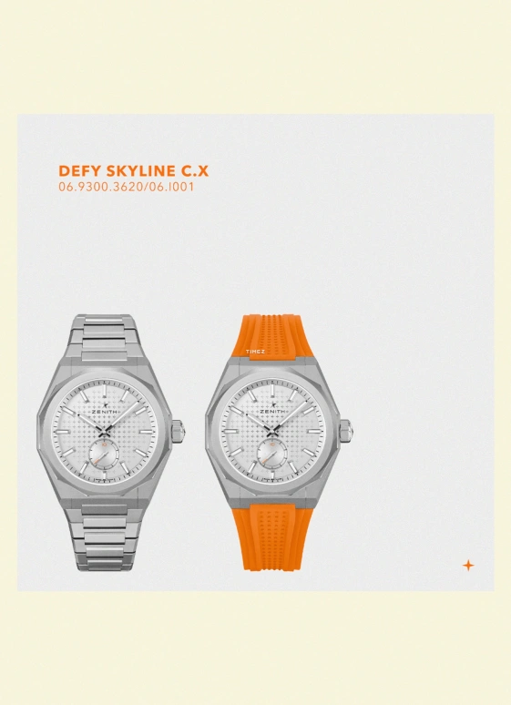 Zenith,Defy Skyline 41mm,41mm,Stainless Steel,Silver,Automatic,55hours,In-house Caliber,06,06.9300.3620/06.I001