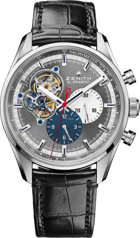 Zenith,El Primero 42mm,42mm,Stainless Steel,Grey,Automatic,Chronograph,50hours,03,03.2040.4061/23.C496