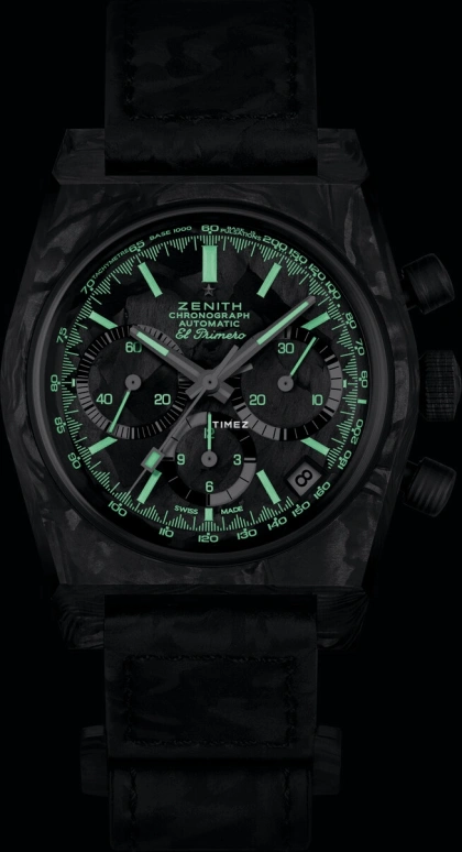 Zenith,Chronomaster 37mm,37mm,Carbon,Black,Automatic,Chronograph,Day,10,10.A3818.400-2/21.R100
