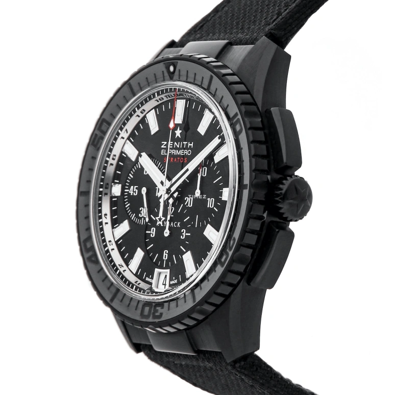 Zenith,El Primero 45.50mm,45.50mm,Stainless Steel,Black,Automatic,Chronograph,Day,24,24.2060.405/21.C707