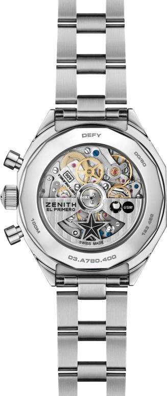 Zenith,Defy 37mm,37mm,Stainless Steel,Blue,Automatic,Chronograph,Day,03,03.A780.400/19.M3642