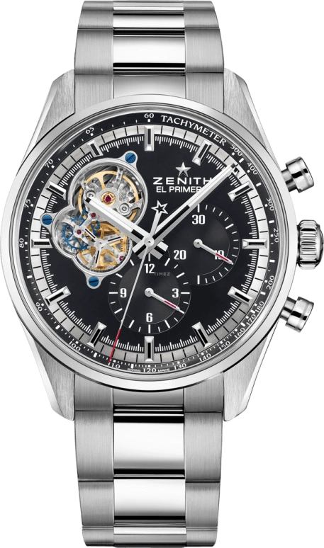 Zenith,El Primero 42mm,42mm,Stainless Steel,Black,Automatic,Chronograph,50hours,03,03.2040.4061/21.M2040