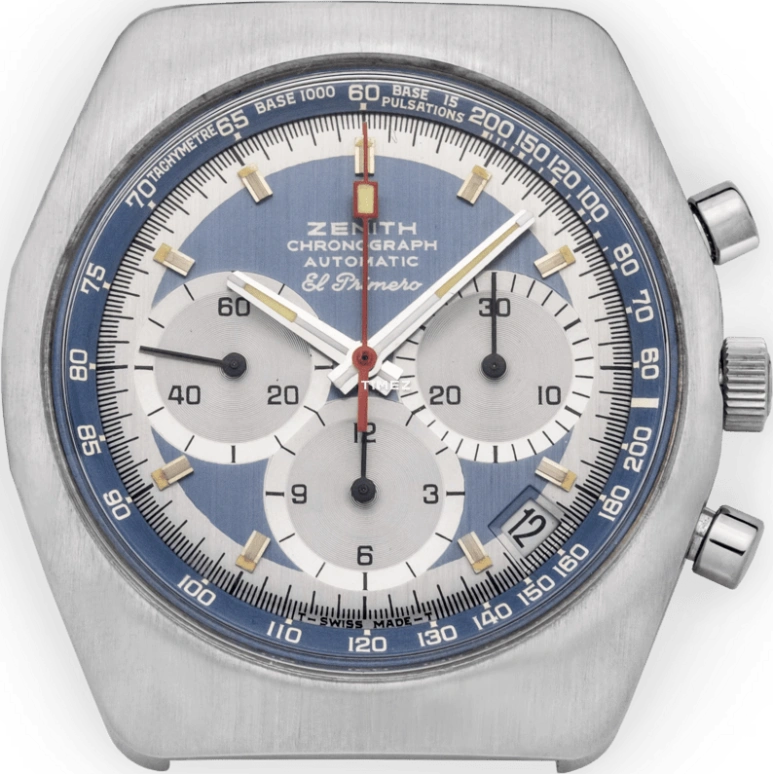 Zenith,El Primero 38mm,38mm,Stainless Steel,Blue,Automatic,Chronograph,Day,A788