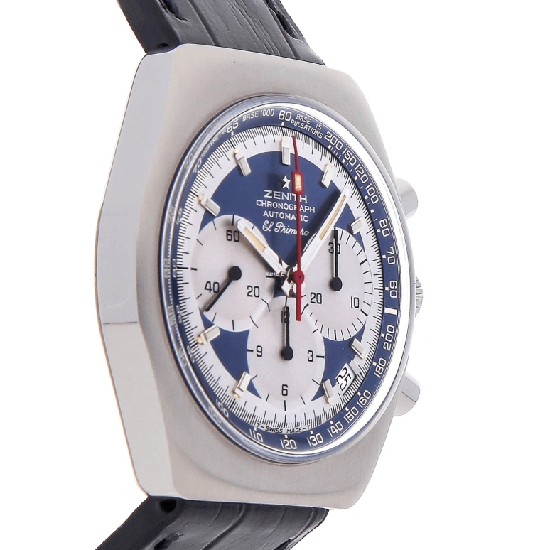 Zenith,El Primero 38mm,38mm,Stainless Steel,Blue,Automatic,Chronograph,Day,A788