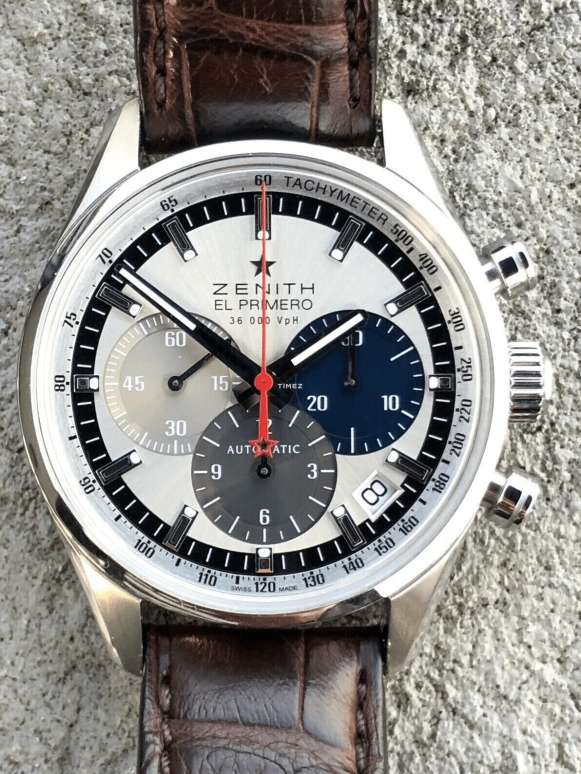 Zenith,El Primero 38mm,38mm,Stainless Steel,Silver,Automatic,Chronograph,Day,03,03.2150.400/69.C713 36000VPH Automatic