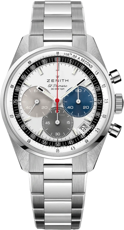 Zenith,Chronomaster 38mm,38mm,Stainless Steel,White,Blue,Grey,Automatic,Chronograph,Day,03,03.3200.3600/69.M3200