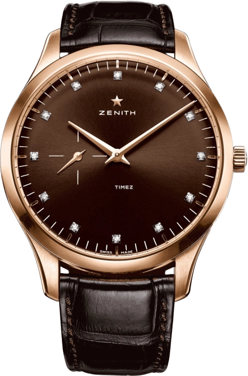 Zenith,Elite 40mm,40mm,Rose Gold,Coffee,Automatic,55hours,In-house Caliber,18,18.2010.681/76.C498