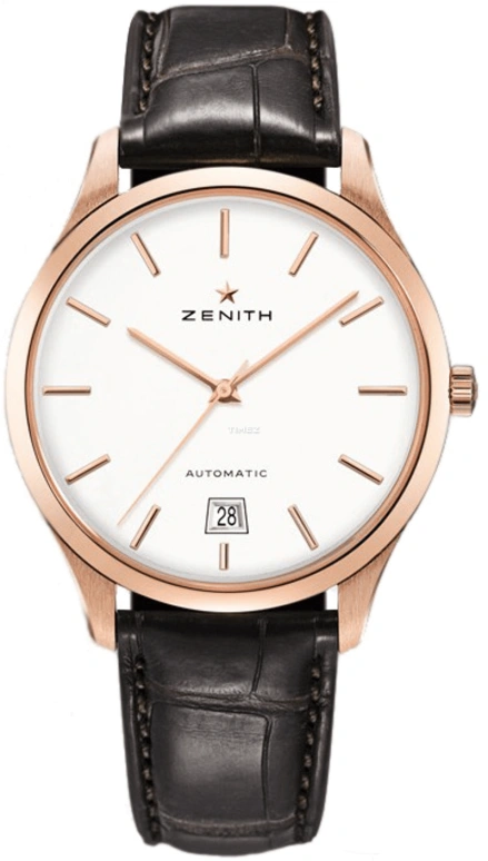 Zenith,Elite 40mm,40mm,Rose Gold,White,Automatic,Day,Sapphire,Crystal Glass,18,18.2020.3001