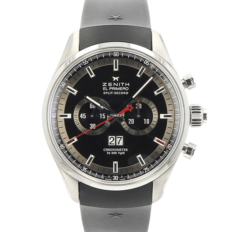 Zenith,El Primero 44mm,44mm,Stainless Steel,Black,Automatic,Chronograph,Rattrapante,Big Date,03,03.2050.4026/91.R530