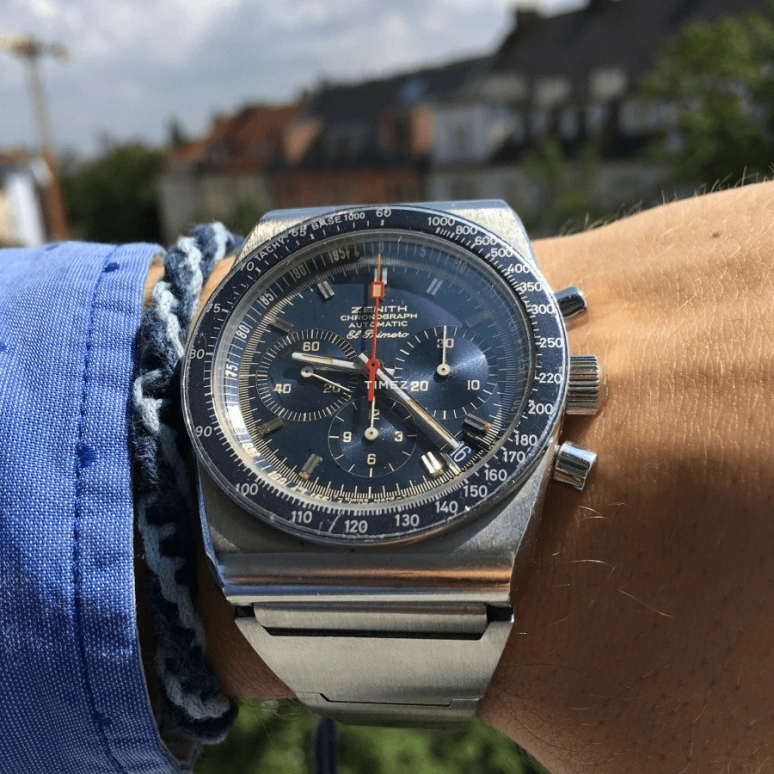Zenith,Icons 38mm,38mm,Stainless Steel,Blue,Automatic,Chronograph,Day,01,01.0140.415