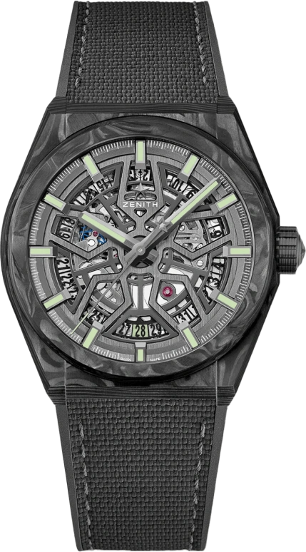 Zenith,Defy 41mm,41mm,Titanium,Carbon,Skeleton,Automatic,Date,50hours,10,10.9000.670/80.R795