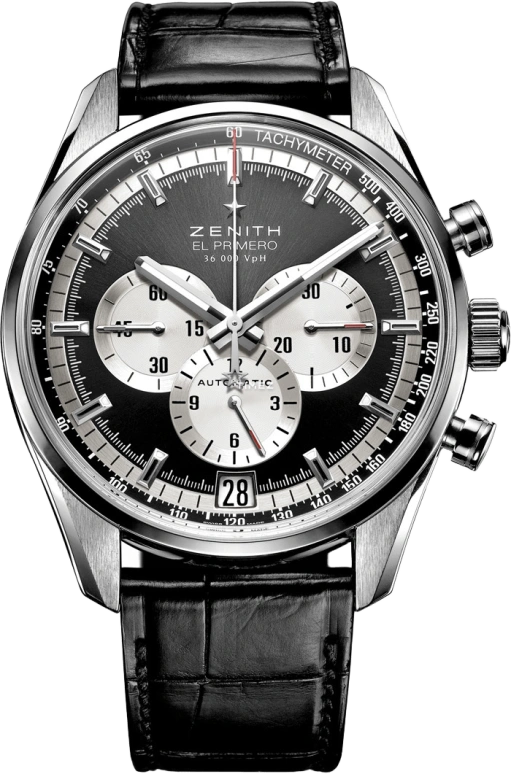 Zenith,El Primero 42mm,42mm,Stainless Steel,Black,Automatic,Chronograph,Day,03,03.2040.400/22.C496