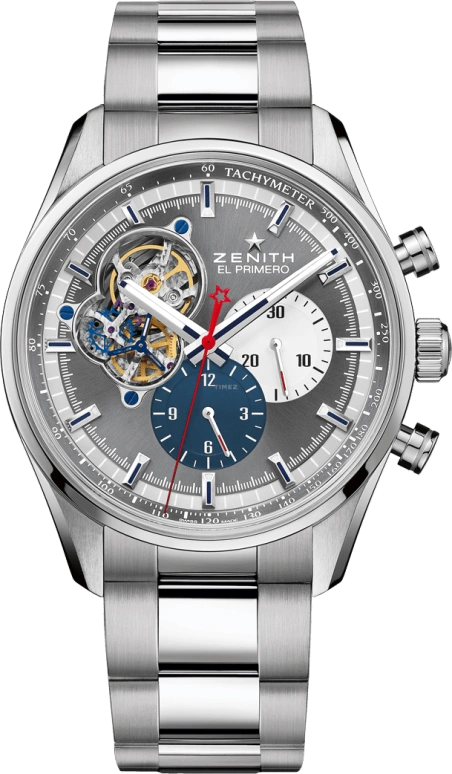 Zenith,El Primero 42mm,42mm,Stainless Steel,Grey,Automatic,Chronograph,50hours,03,03.2040.4061/23.M2040