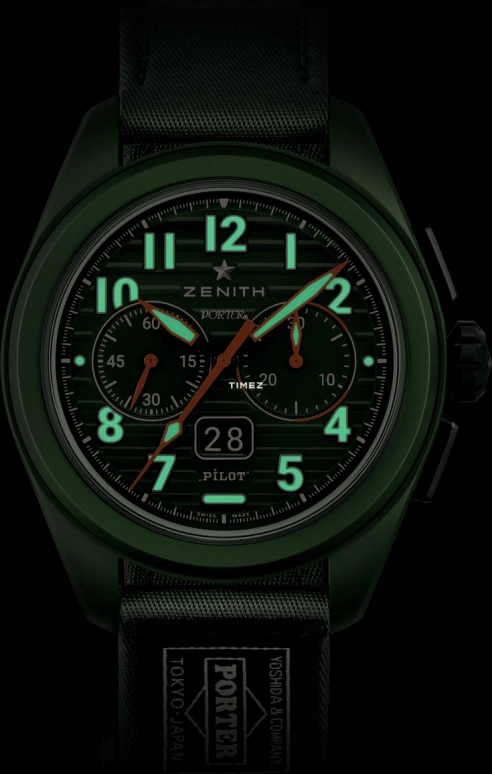 Zenith,Pilot 42.50mm,42.50mm,Ceramic,Khaki Green,Automatic,Chronograph,Flyback,Big Date,49,49.4001.3652/63.I001