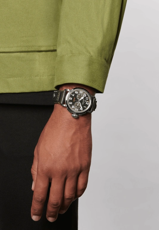 Zenith,Pilot 45mm,45mm,Stainless Steel,Grey,Automatic,Chronograph,Column Wheel,03,03.2434.4069/20.I010