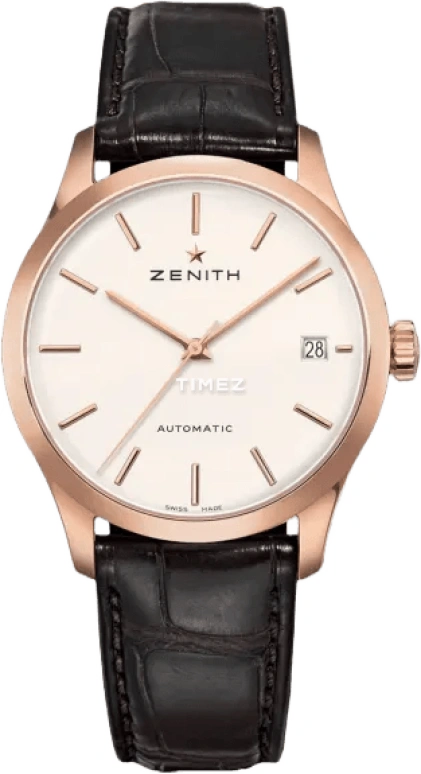 Zenith,Elite 38mm,38mm,Rose Gold,Silver White,Automatic,Day,In-house Caliber,18,18.5000.2572PC/01.C498