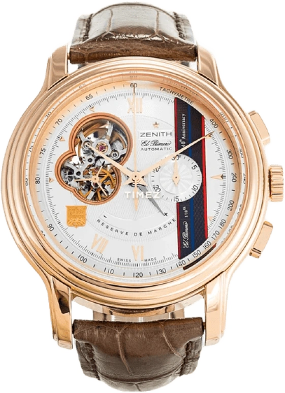 Zenith,El Primero 45mm,45mm,Rose Gold,Grey,Automatic,Chronograph,Power Reserve Indicator,18,18.1260.4021/69.C551