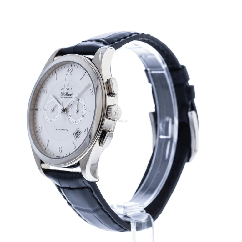 Zenith,El Primero 44mm,44mm,White Gold,Silver,Automatic,Chronograph,Day,65,65.0520.4002
