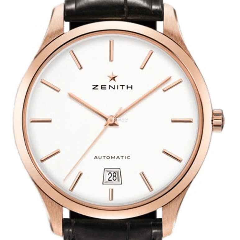 Zenith,Elite 40mm,40mm,Rose Gold,White,Automatic,Day,Sapphire,Crystal Glass,18,18.2020.3001