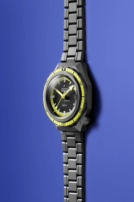 Zenith,Revival 43mm,43mm,Titanium,Black,Yellow,Automatic,Day,50hours,97,97.A3648.670/21.M3648